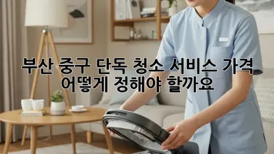 부산 중구 단독 청소 서비스 가격, 어떻게 정해야 할까요? 🤔